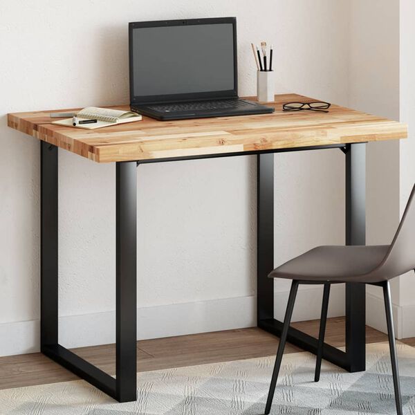 vidaXL Tampo de mesa retangular 100x80x4 cm madeira de ac&aacute;cia maci&ccedil;a