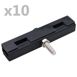 vidaXL Conetor de tapete de jardim em U 10 conjuntos antracite