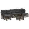 vidaXL Conjunto de Sof&aacute; de Jardim 8 unid. Cinzento vime PE