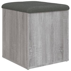 vidaXL Banco de arruma&ccedil;&atilde;o 42x42x45cm derivados madeira cinzento sonoma