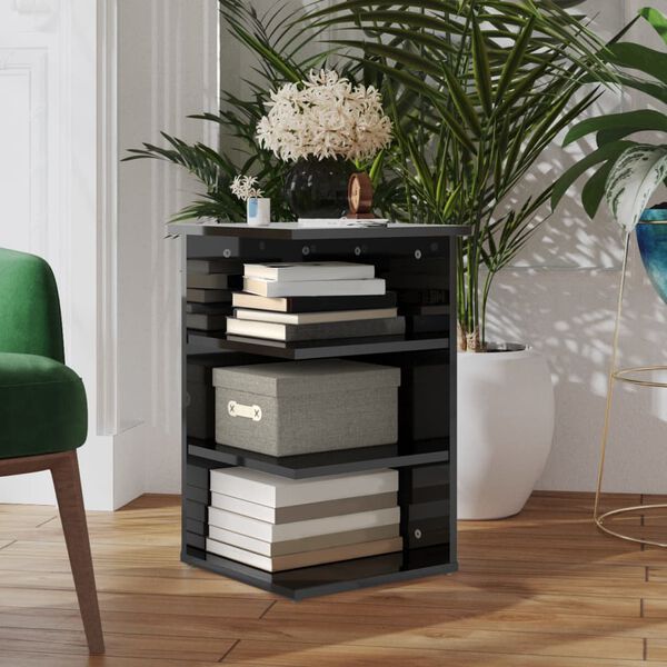 vidaXL M&oacute;vel lateral 35x35x55 cm contraplacado cinzento brilhante