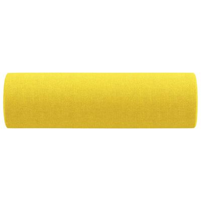vidaXL Almofadas decorativas 2 pcs Ø15x50 cm tecido amarelo-claro