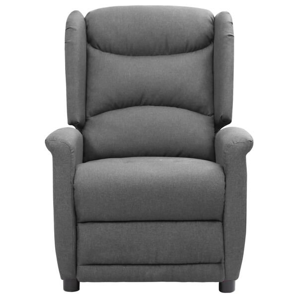 vidaXL Poltrona de massagens tecido cinzento-claro