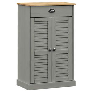 vidaXL Sapateira VIGO 60x35x96 cm madeira de pinho maci&ccedil;a cinzento