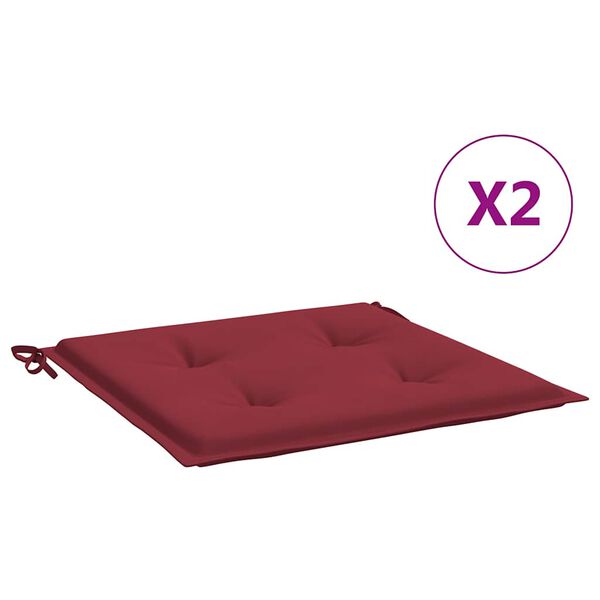 vidaXL Almofad&otilde;es p/ cadeiras jardim 2pcs tecido oxford vermelho tinto