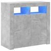 vidaXL Aparador com luzes LED 80x35x75 cm cinzento cimento
