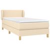 vidaXL Cama com molas/colch&atilde;o 90x190 cm tecido cor creme
