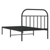 vidaXL Estrutura de cama com cabeceira 100x190 cm metal preto