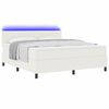 vidaXL Cama Box com luzes de tira LED Creme e Branco 203 x 180 x 88 cm