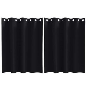 vidaXL Cortinas Blackout com Argolas 2 pcs Preto 140 x 140 cm