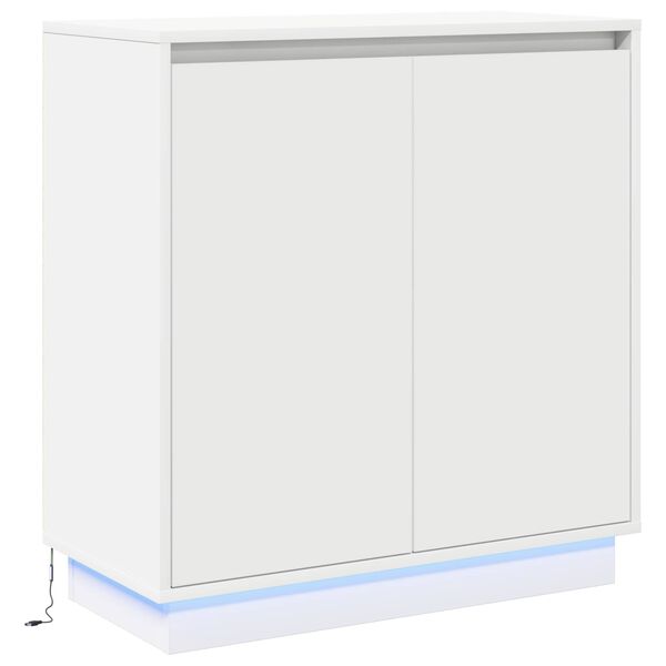 vidaXL Aparador LED Branco 71 x 34,5 x 75 cm Madeira processada