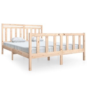 vidaXL Estrutura de cama king size 150x200 cm madeira maci&ccedil;a