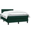 vidaXL Cama com molas/colch&atilde;o 120x220 cm veludo verde-escuro