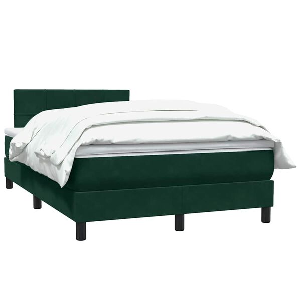 vidaXL Cama com molas/colch&atilde;o 120x220 cm veludo verde-escuro