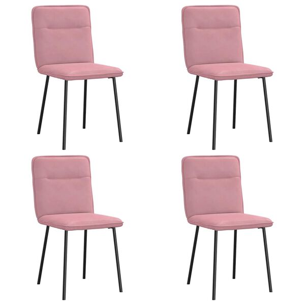 vidaXL Cadeiras de jantar 4 pcs veludo rosa