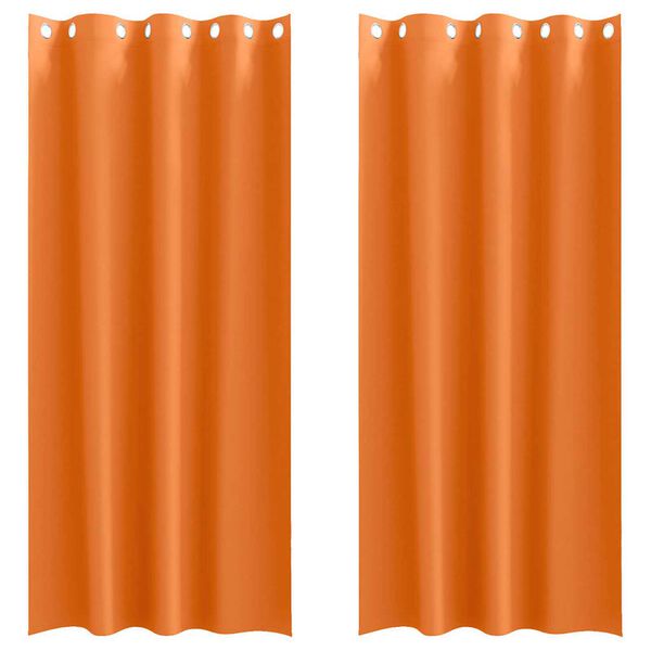 vidaXL Cortinas Blackout com Argolas 2 pcs Laranja Brilhante
