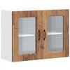 vidaXL Arm&aacute;rio de parede de cozinha porta vidro Kalmar madeira velha