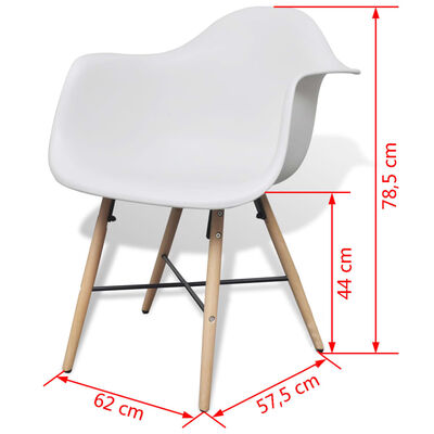 vidaXL Cadeiras de jantar 4 pcs madeira de faia e plástico branco