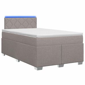 vidaXL Cama Box Spring com Colch&atilde;o e LED Cinzento-acastanhado Tecido