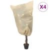 vidaXL Coberturas para plantas com cord&atilde;o 4 pcs 70 g/m&sup2; 0,8x0,8 m
