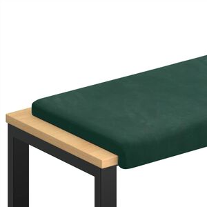 vidaXL Almofada de Banco Veludo Verde-Escuro Profundidade 35 cm