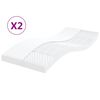 vidaXL Colch&otilde;es de espuma 2 pcs 100x200cm 7 zonas dureza 20 ILD branco