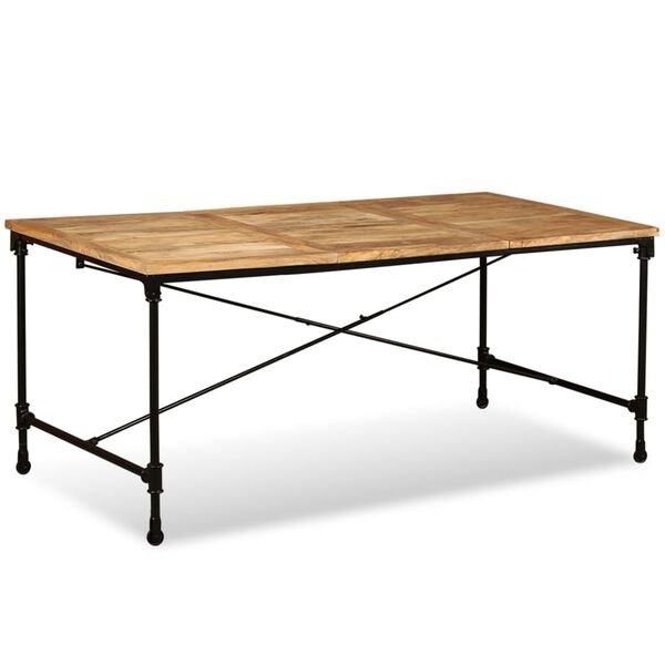 vidaXL Mesa de jantar madeira de mangueira maciça 180 cm