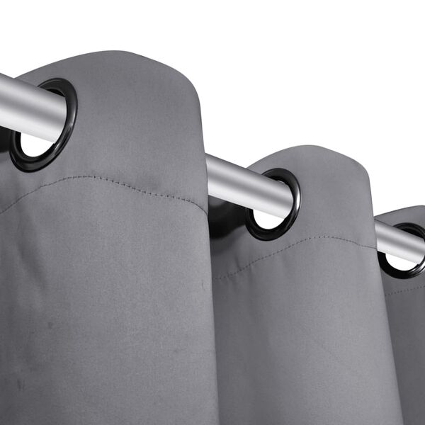 vidaXL Cortinas blackout 2 pcs com ilh&oacute;s de metal 135x175 cm cinzento