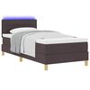 vidaXL Cama Box Spring LED com led Marrom Escuro 90 x 200 cm tecido