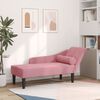 vidaXL Chaise longue com almofadões veludo rosa