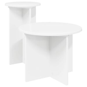 vidaXL Conjunto de mesas de apoio 2 pcs Branco Derivados de Madeira