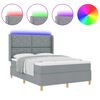 vidaXL Cama Box com colch&atilde;o Cinzento-claro 140 x 200 cm tecido