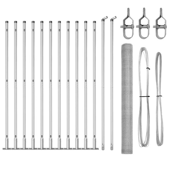 vidaXL Poste de Cerca Prateado 25 x 1,5 m (malha de 25 mm) A&ccedil;o