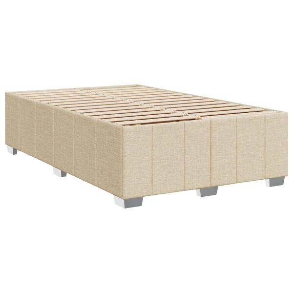 vidaXL Estrutura de cama sem colch&atilde;o 120x200 cm tecido cor creme