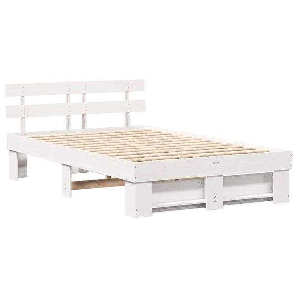 vidaXL Estrutura da Cama com cabeceira Branco 120 x 190 cm