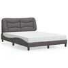 vidaXL Cama com colch&atilde;o Hvar 140x200 cm couro artificial cinzento