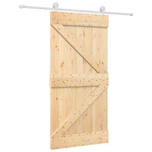 vidaXL Porta Deslizante Natural e Branco 100 x 210 cm