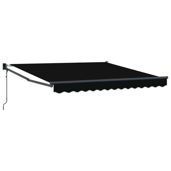 vidaXL Toldo Retr&aacute;til Preto 350 x 250 cm Poli&eacute;ster e Alum&iacute;nio