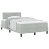 vidaXL Cama Box com colch&atilde;o Cinzento-claro 120 x 200 cm Veludo
