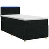 vidaXL Cama box spring com colch&atilde;o Preto 90 x 200 cm Tecido