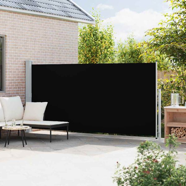 vidaXL Toldo lateral retr&aacute;til para p&aacute;tio 180x500 cm preto