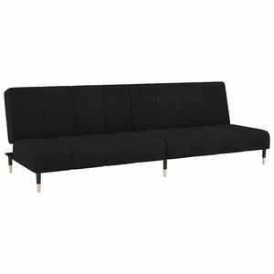 vidaXL Sof&aacute;-cama de 2 lugares veludo preto