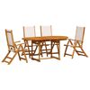 vidaXL 5 pcs conjunto de jantar para jardim ac&aacute;cia maci&ccedil;a e textilene