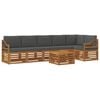 vidaXL Conjunto de Sof&aacute;s para Exterior 7 unid. Natural e Antracite