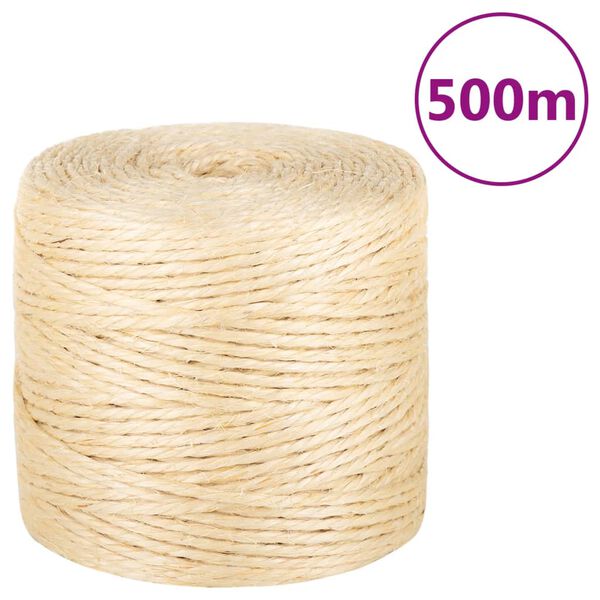 vidaXL Corda 100% sisal 4 mm 500 m