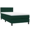 vidaXL Cama com molas/colch&atilde;o 100x210 cm veludo verde-escuro