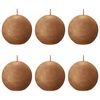Bolsius Velas r&uacute;sticas redondas Shine 6 pcs 76x71 mm castanho moderno