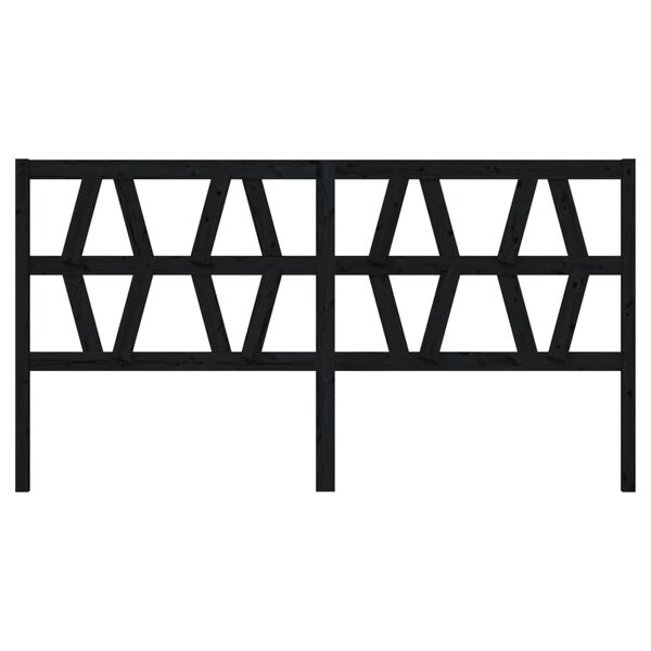 vidaXL Cabeceira de cama 206x4x100 cm pinho maci&ccedil;o preto