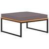 vidaXL Apoio de p&eacute;s c/ almofad&atilde;o ac&aacute;cia maci&ccedil;a 66x66x36cm cinzento