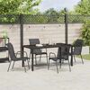 vidaXL Conjunto de Jantar para Jardim 5 pcs Preto Textileno e a&ccedil;o